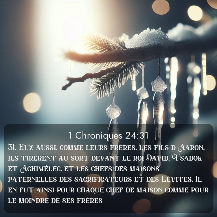 Segond 1 Chroniques 24:31