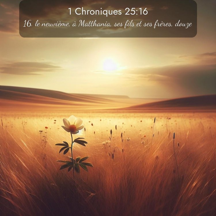 Segond 1 Chroniques 25:16