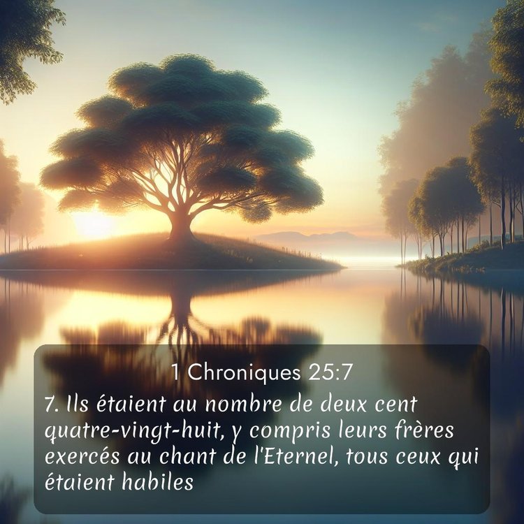 Segond 1 Chroniques 25:7