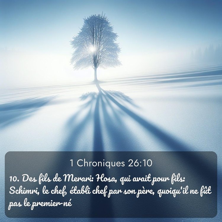 Segond 1 Chroniques 26:10