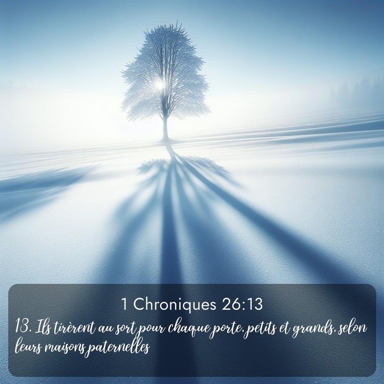 Segond 1 Chroniques 26:13