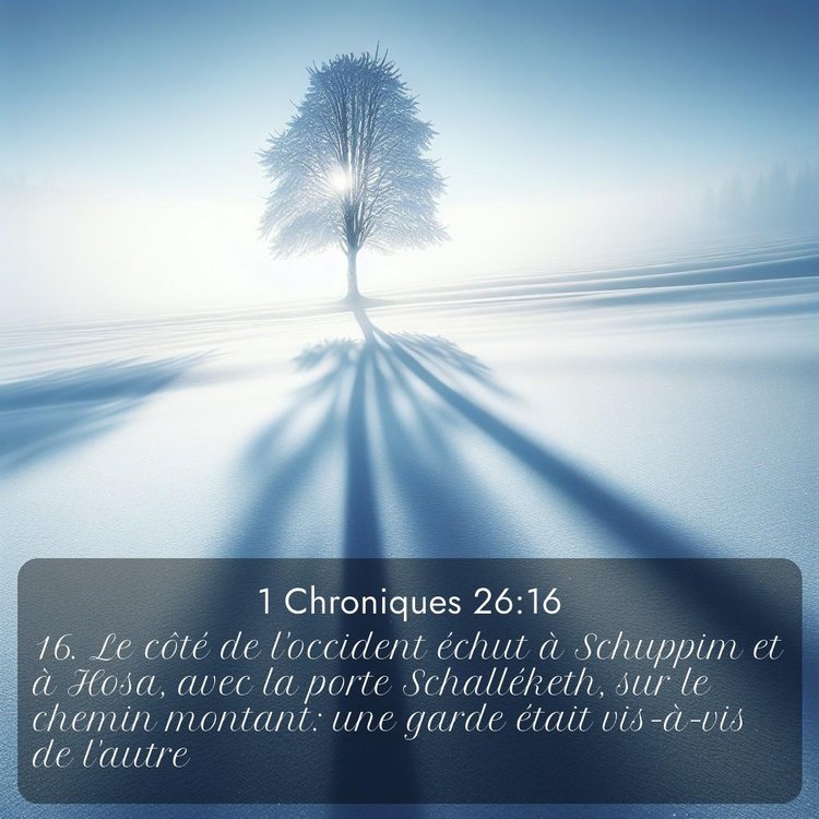 Segond 1 Chroniques 26:16