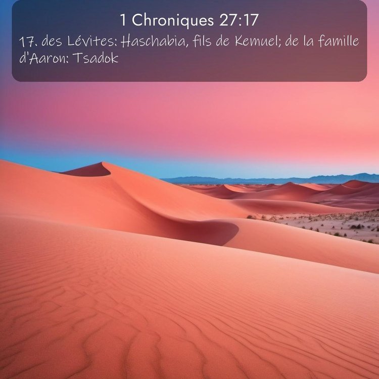 Segond 1 Chroniques 27:17