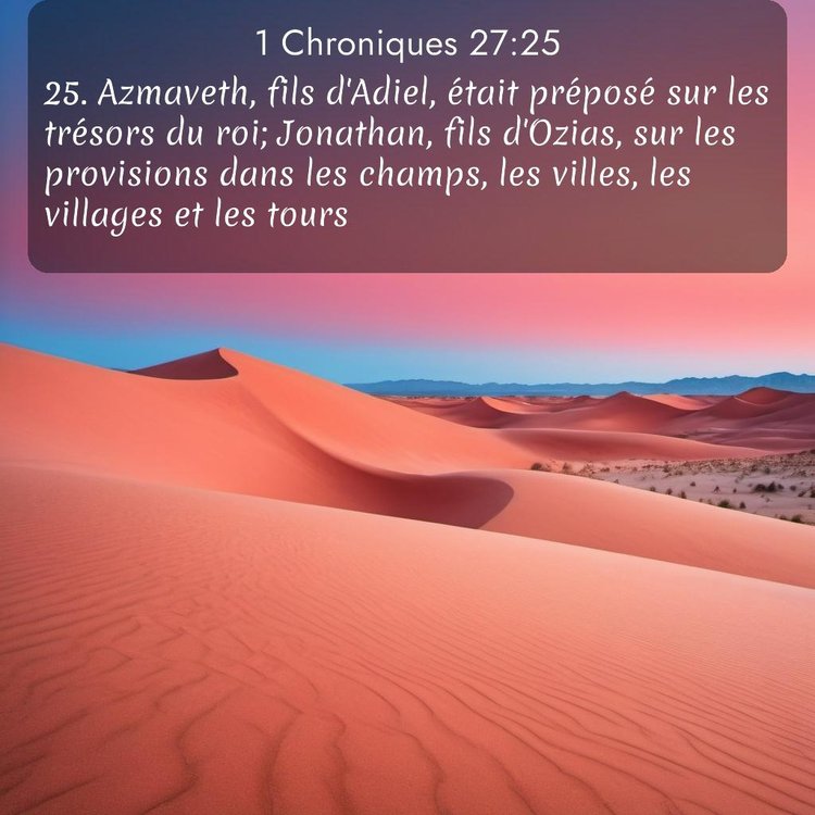 Segond 1 Chroniques 27:25