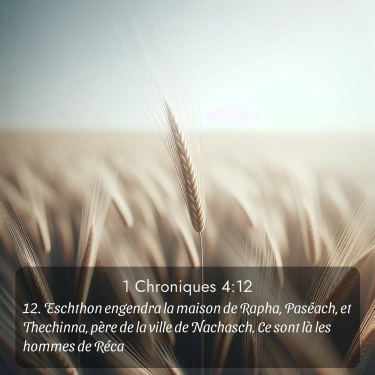 Segond 1 Chroniques 4:12