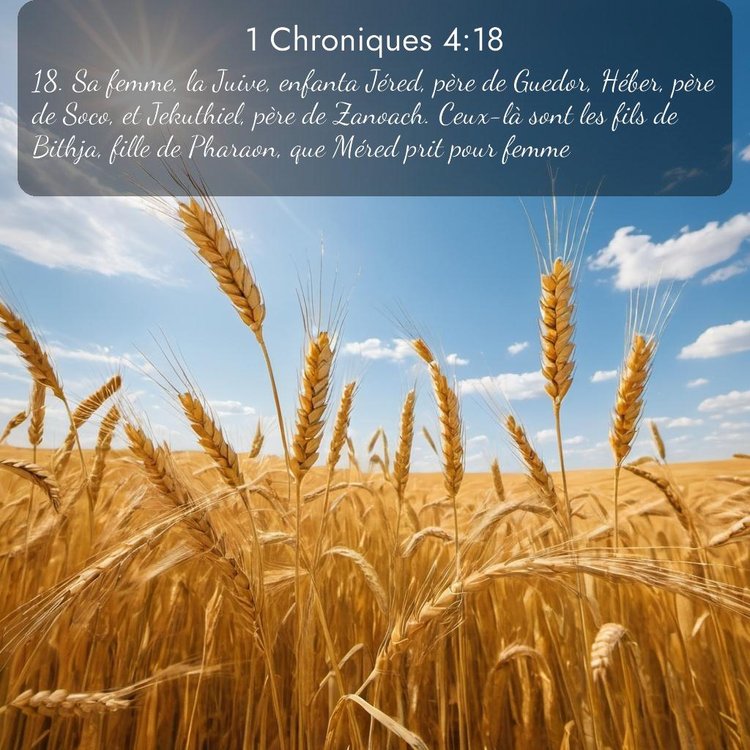 Segond 1 Chroniques 4:18