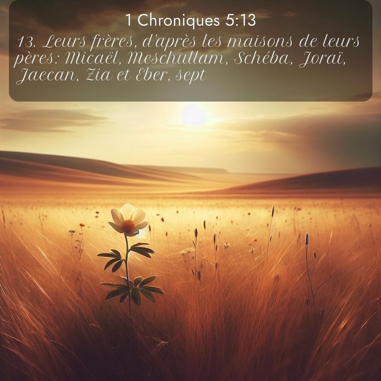 Segond 1 Chroniques 5:13