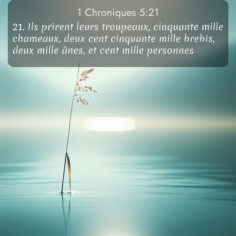 Segond 1 Chroniques 5:21