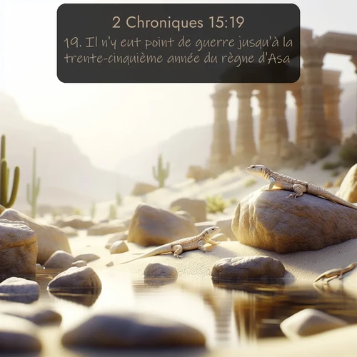 Segond 2 Chroniques  ; image nature: image avec le verset biblique :Il n&#039;y eut point de guerre jusqu&#039;à la trente-cinquième année du règne d&#039;Asa. ;  ; 15:19