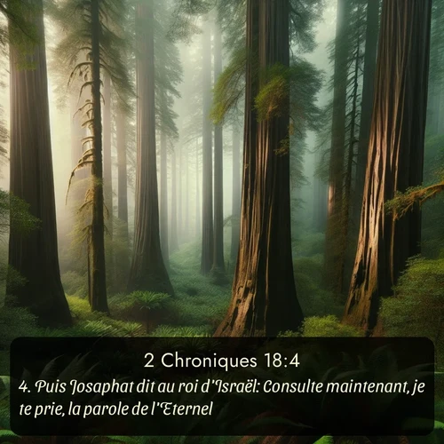 Segond 2 Chroniques  ; image nature: image avec le verset biblique :Puis Josaphat dit au roi d&#039;Israël: Consulte maintenant, je te prie, la parole de l&#039;Eternel. ;  ; 18:4