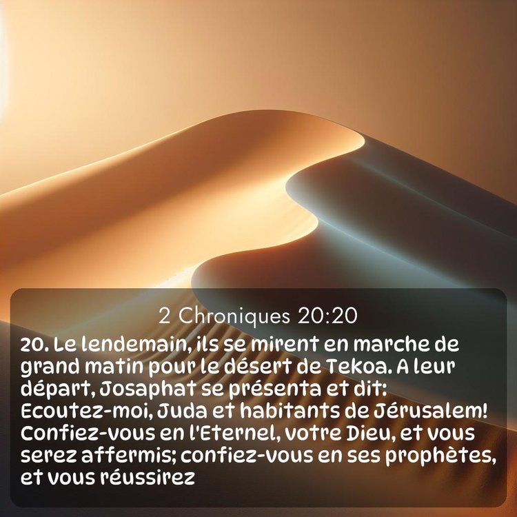 Segond 2 Chroniques 20:20