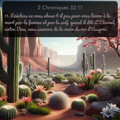 Segond 2 Chroniques  ; image nature: image avec le verset biblique :Ezéchias ne vous abuse-t-il pas pour vous livrer à la mort par la famine et par la soif, quand il dit: L&#039;Eternel, notre Dieu, nous sauvera de la main du roi d&#039;Assyrie? ;  ; 32:11