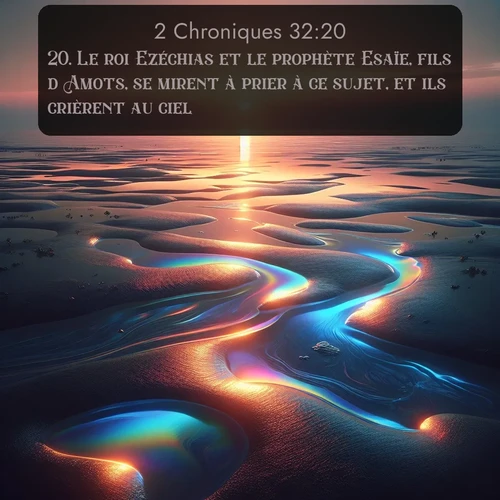 Segond 2 Chroniques  ; image nature: image avec le verset biblique :Le roi Ezéchias et le prophète Esaïe, fils d&#039;Amots, se mirent à prier à ce sujet, et ils crièrent au ciel. ;  ; 32:20