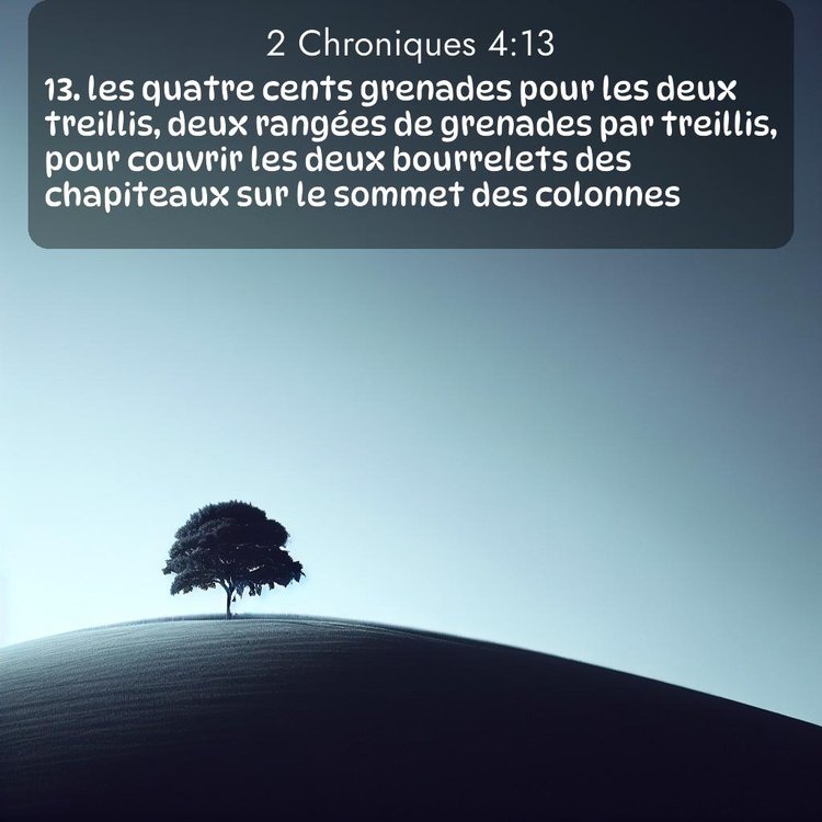 Segond 2 Chroniques 4:13