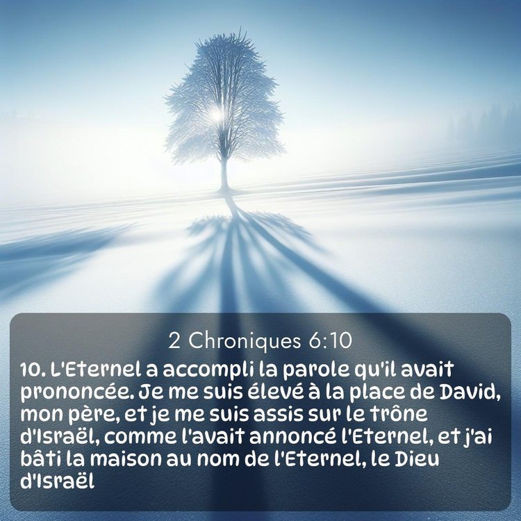 Segond 2 Chroniques 6:10