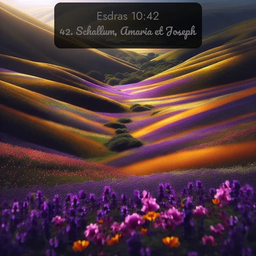 Segond Esdras  ; image nature: image avec le verset biblique :Schallum, Amaria et Joseph; ;  ; 10:42