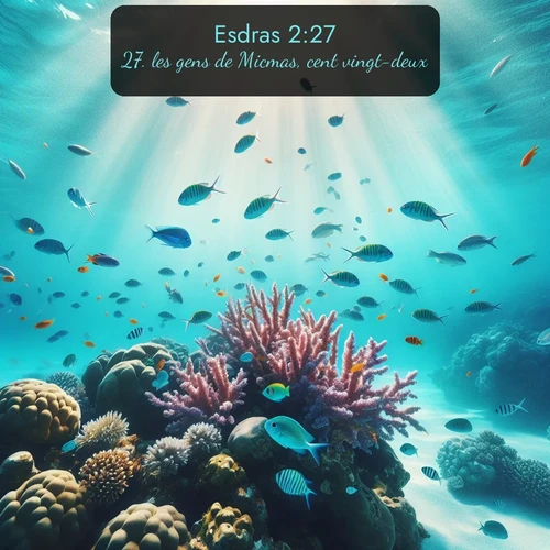 Segond Esdras  ; image nature: image avec le verset biblique :les gens de Micmas, cent vingt-deux; ;  ; 2:27
