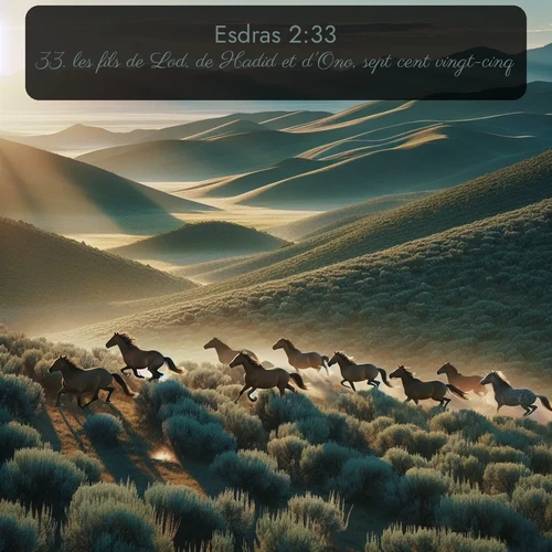 Segond Esdras  ; image nature: image avec le verset biblique :les fils de Lod, de Hadid et d&#039;Ono, sept cent vingt-cinq; ;  ; 2:33