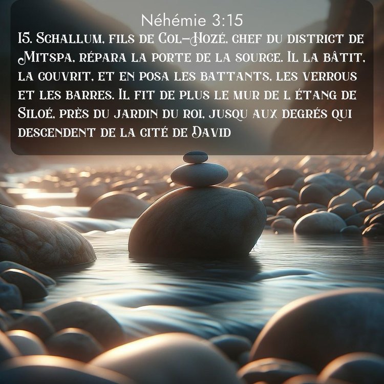 Segond Néhémie 3:15