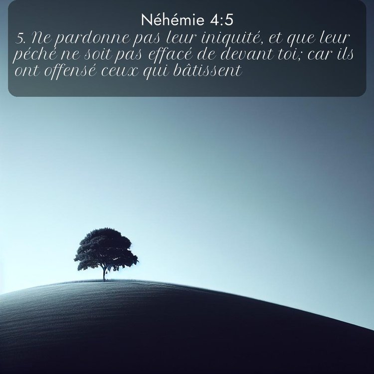 Segond Néhémie 4:5