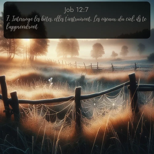 Segond Job  ; image nature: image avec le verset biblique :Interroge les bêtes, elles t&#039;instruiront, Les oiseaux du ciel, ils te l&#039;apprendront; ;  ; 12:7