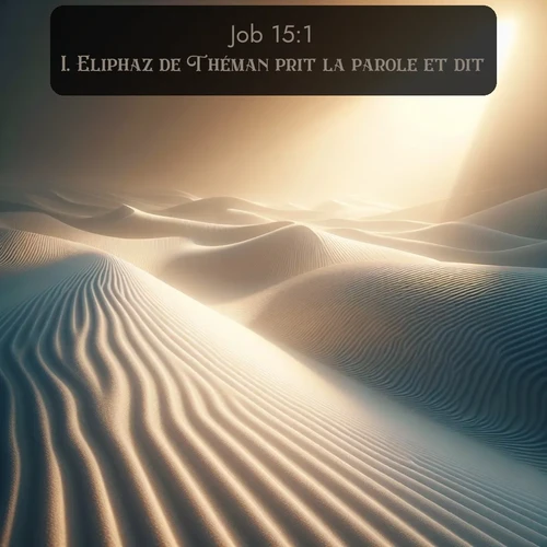 Segond Job  ; image nature: image avec le verset biblique :Eliphaz de Théman prit la parole et dit: ;  ; 15:1