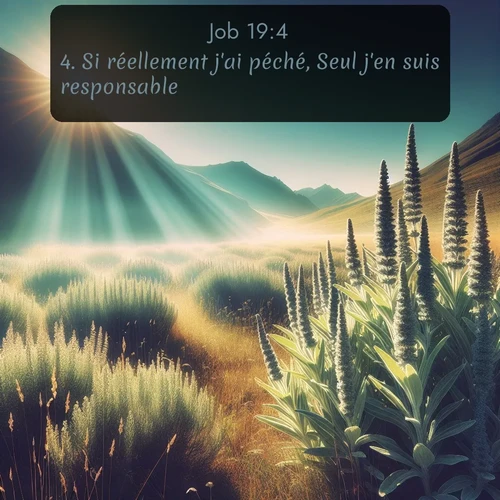 Segond Job  ; image nature: image avec le verset biblique :Si réellement j&#039;ai péché, Seul j&#039;en suis responsable. ;  ; 19:4
