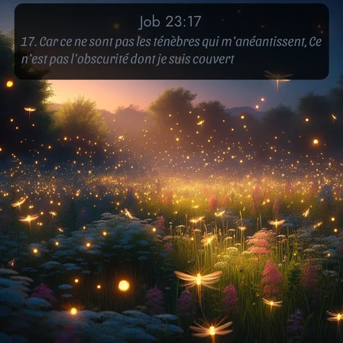 Segond Job  ; image nature: image avec le verset biblique :Car ce ne sont pas les ténèbres qui m&#039;anéantissent, Ce n&#039;est pas l&#039;obscurité dont je suis couvert. ;  ; 23:17