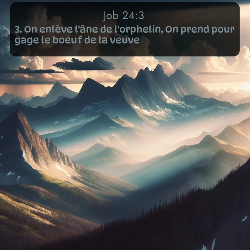 Segond Job  ; image nature: image avec le verset biblique :On enlève l&#039;âne de l&#039;orphelin, On prend pour gage le boeuf de la veuve; ;  ; 24:3
