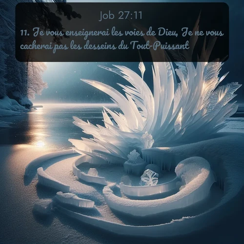 Segond Job  ; image nature: image avec le verset biblique :Je vous enseignerai les voies de Dieu, Je ne vous cacherai pas les desseins du Tout-Puissant. ;  ; 27:11