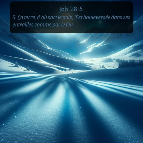 Segond Job  ; image nature: image avec le verset biblique :La terre, d&#039;où sort le pain, Est bouleversée dans ses entrailles comme par le feu. ;  ; 28:5
