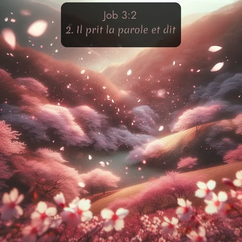 Segond Job  ; image nature: image avec le verset biblique :Il prit la parole et dit: ;  ; 3:2