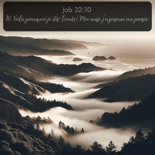Segond Job  ; image nature: image avec le verset biblique :Voilà pourquoi je dis: Ecoute! Moi aussi, j&#039;exposerai ma pensée. ;  ; 32:10