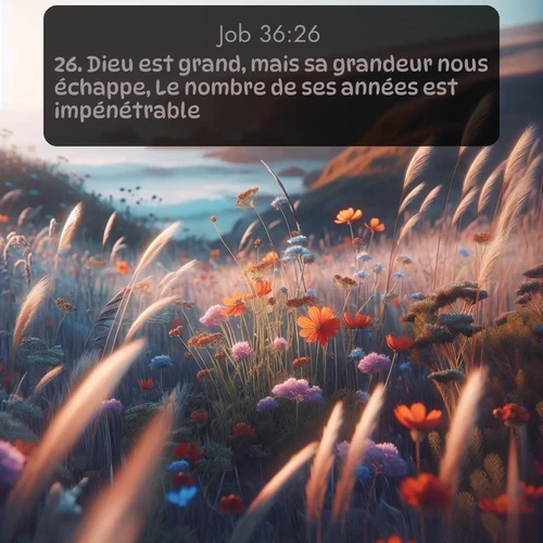 Segond Job  ; image nature: image avec le verset biblique :Dieu est grand, mais sa grandeur nous échappe, Le nombre de ses années est impénétrable. ;  ; 36:26