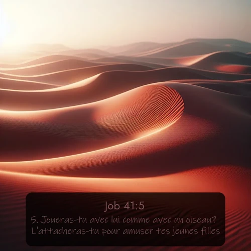 Segond Job  ; image nature: image avec le verset biblique :Joueras-tu avec lui comme avec un oiseau? L&#039;attacheras-tu pour amuser tes jeunes filles? ;  ; 41:5