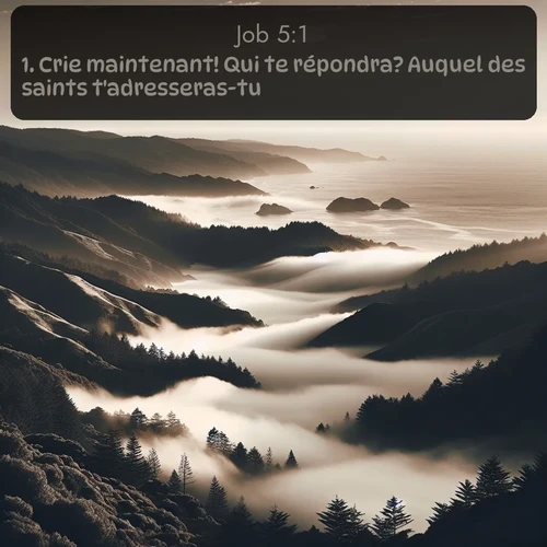 Segond Job  ; image nature: image avec le verset biblique :Crie maintenant! Qui te répondra? Auquel des saints t&#039;adresseras-tu? ;  ; 5:1