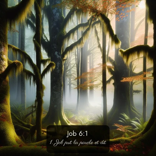 Segond Job  ; image nature: image avec le verset biblique :Job prit la parole et dit: ;  ; 6:1