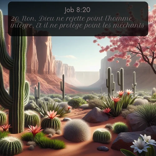 Segond Job  ; image nature: image avec le verset biblique :Non, Dieu ne rejette point l&#039;homme intègre, Et il ne protège point les méchants. ;  ; 8:20