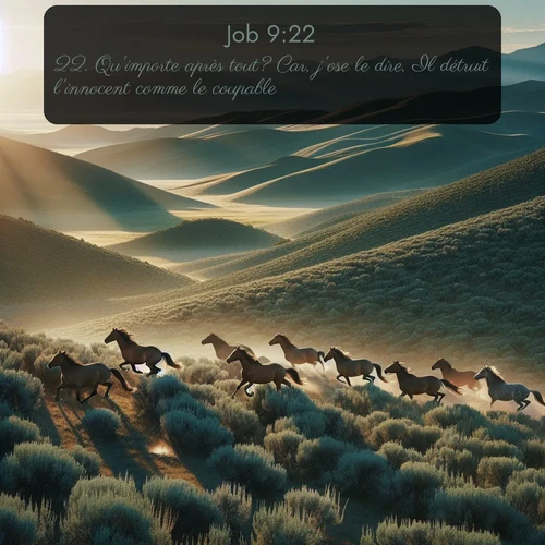 Segond Job  ; image nature: image avec le verset biblique :Qu&#039;importe après tout? Car, j&#039;ose le dire, Il détruit l&#039;innocent comme le coupable. ;  ; 9:22