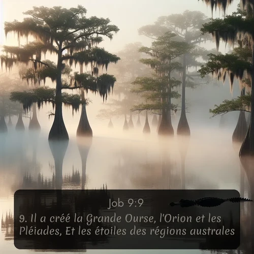Segond Job  ; image nature: image avec le verset biblique :Il a créé la Grande Ourse, l&#039;Orion et les Pléiades, Et les étoiles des régions australes. ;  ; 9:9