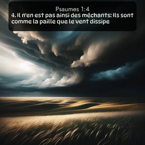 Segond Psaumes  ; image nature: image avec le verset biblique :Il n&#039;en est pas ainsi des méchants: Ils sont comme la paille que le vent dissipe. ;  ; 1:4