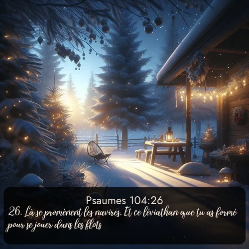 Segond Psaumes  ; image nature: image avec le verset biblique :Là se promènent les navires, Et ce léviathan que tu as formé pour se jouer dans les flots. ;  ; 104:26