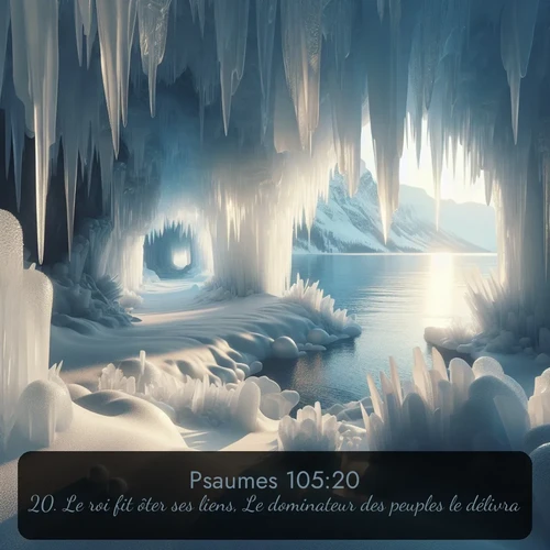 Segond Psaumes  ; image nature: image avec le verset biblique :Le roi fit ôter ses liens, Le dominateur des peuples le délivra. ;  ; 105:20