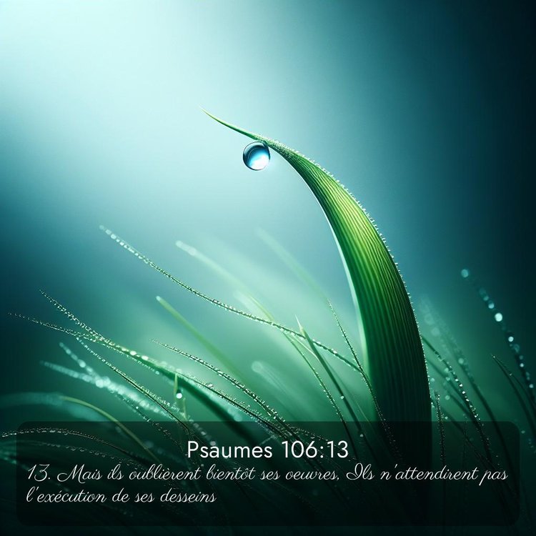 Segond Psaumes 106:13