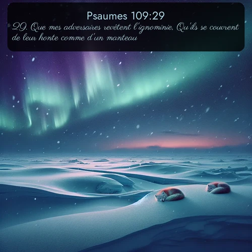 Segond Psaumes  ; image nature: image avec le verset biblique :Que mes adversaires revêtent l&#039;ignominie, Qu&#039;ils se couvrent de leur honte comme d&#039;un manteau! ;  ; 109:29