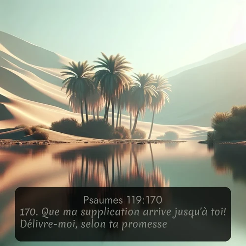 Segond Psaumes  ; image nature: image avec le verset biblique :Que ma supplication arrive jusqu&#039;à toi! Délivre-moi, selon ta promesse! ;  ; 119:170