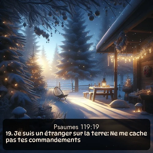 Segond Psaumes  ; image nature: image avec le verset biblique :Je suis un étranger sur la terre: Ne me cache pas tes commandements! ;  ; 119:19