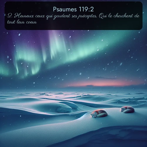 Segond Psaumes  ; image nature: image avec le verset biblique :Heureux ceux qui gardent ses préceptes, Qui le cherchent de tout leur coeur, ;  ; 119:2