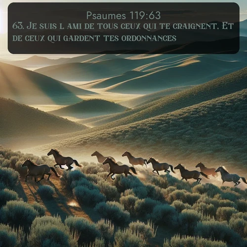 Segond Psaumes  ; image nature: image avec le verset biblique :Je suis l&#039;ami de tous ceux qui te craignent, Et de ceux qui gardent tes ordonnances. ;  ; 119:63