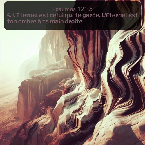 Segond Psaumes  ; image nature: image avec le verset biblique :L&#039;Eternel est celui qui te garde, L&#039;Eternel est ton ombre à ta main droite. ;  ; 121:5